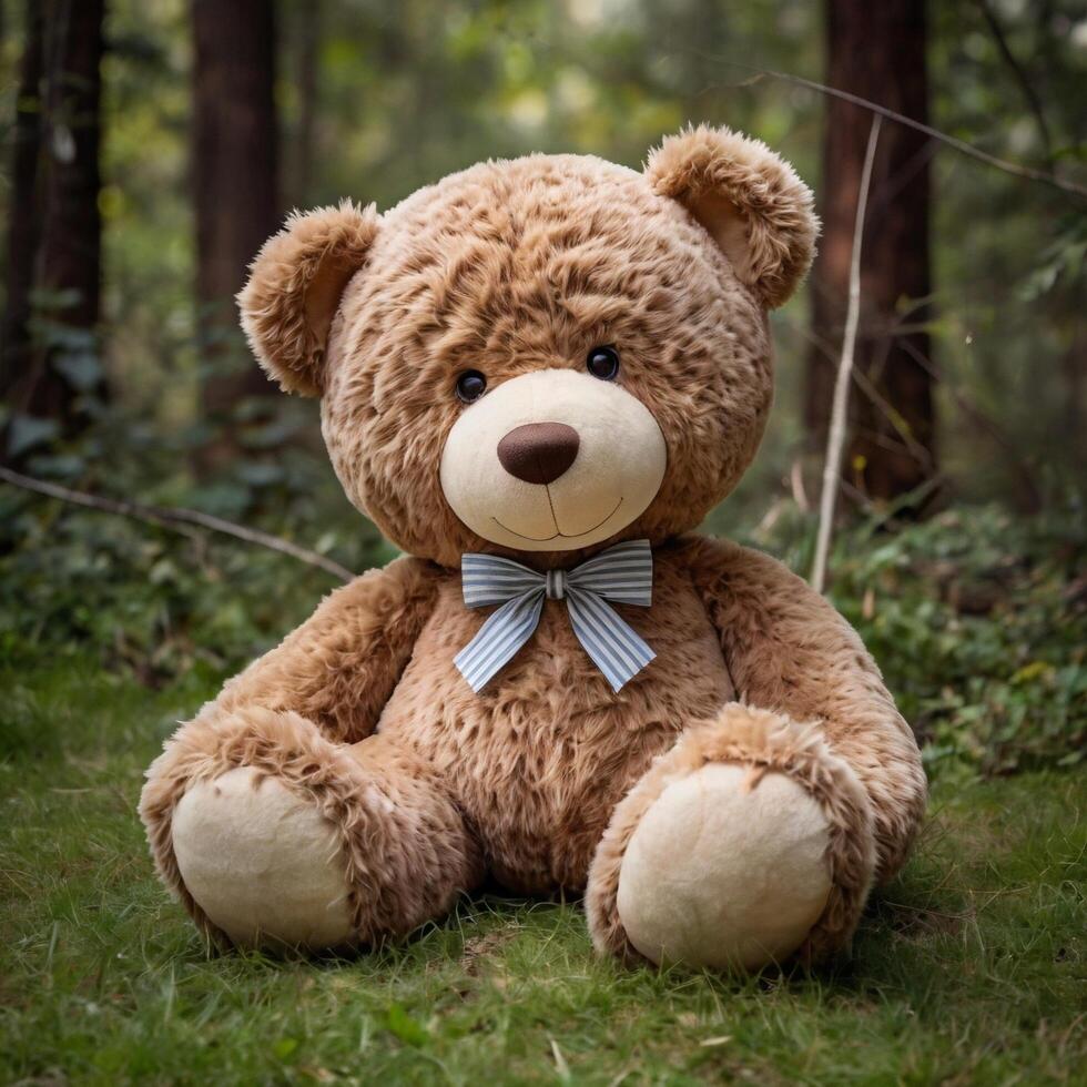 cute forest teddy bear photo
