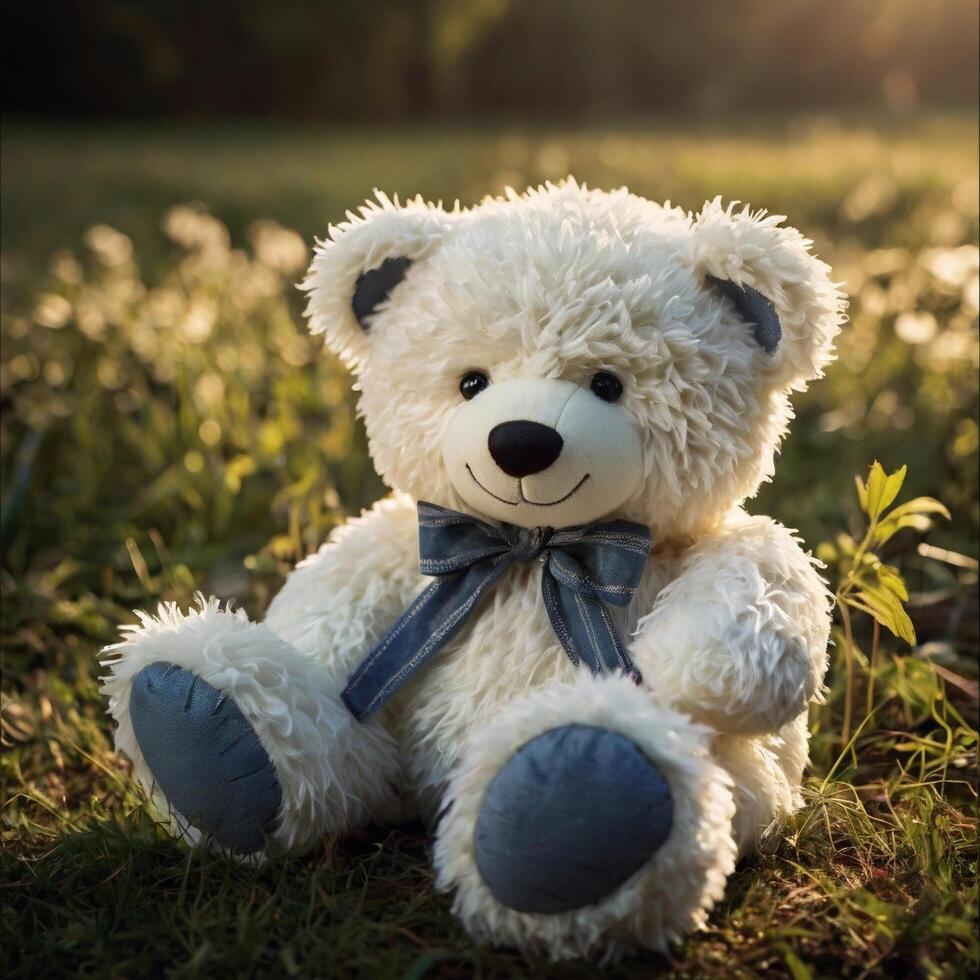 adorable white teddy bear photo