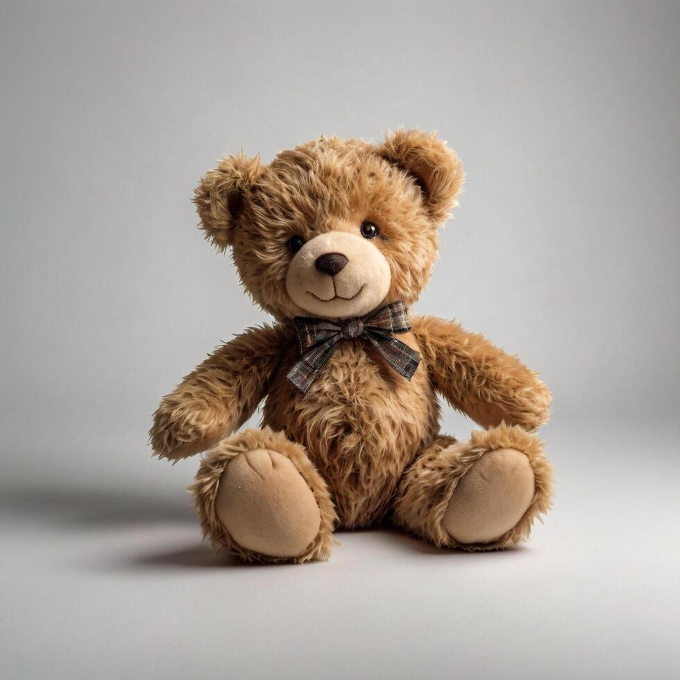 white background teddy bear photo