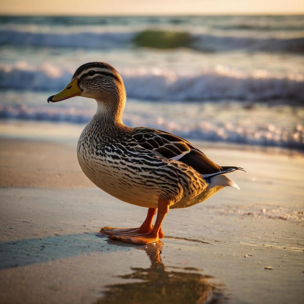 cute beach duck photo