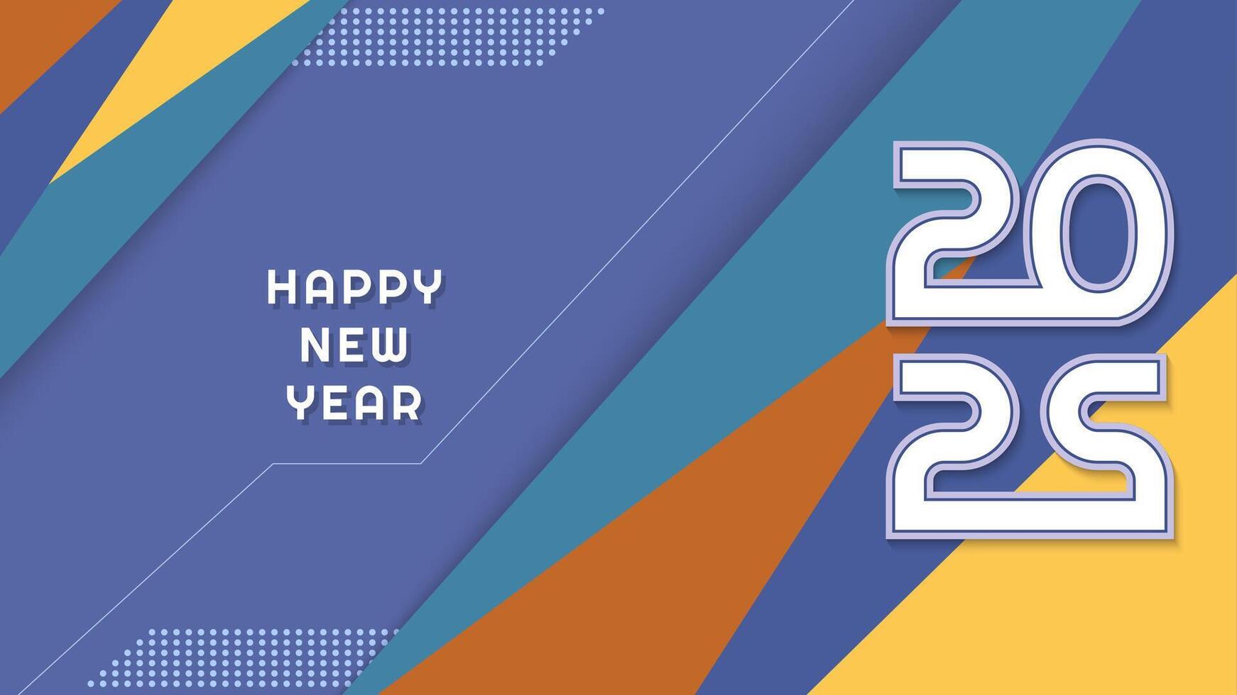 Happy new year on colorful abstract background vector