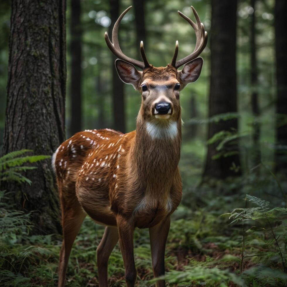 cute forest deer photo