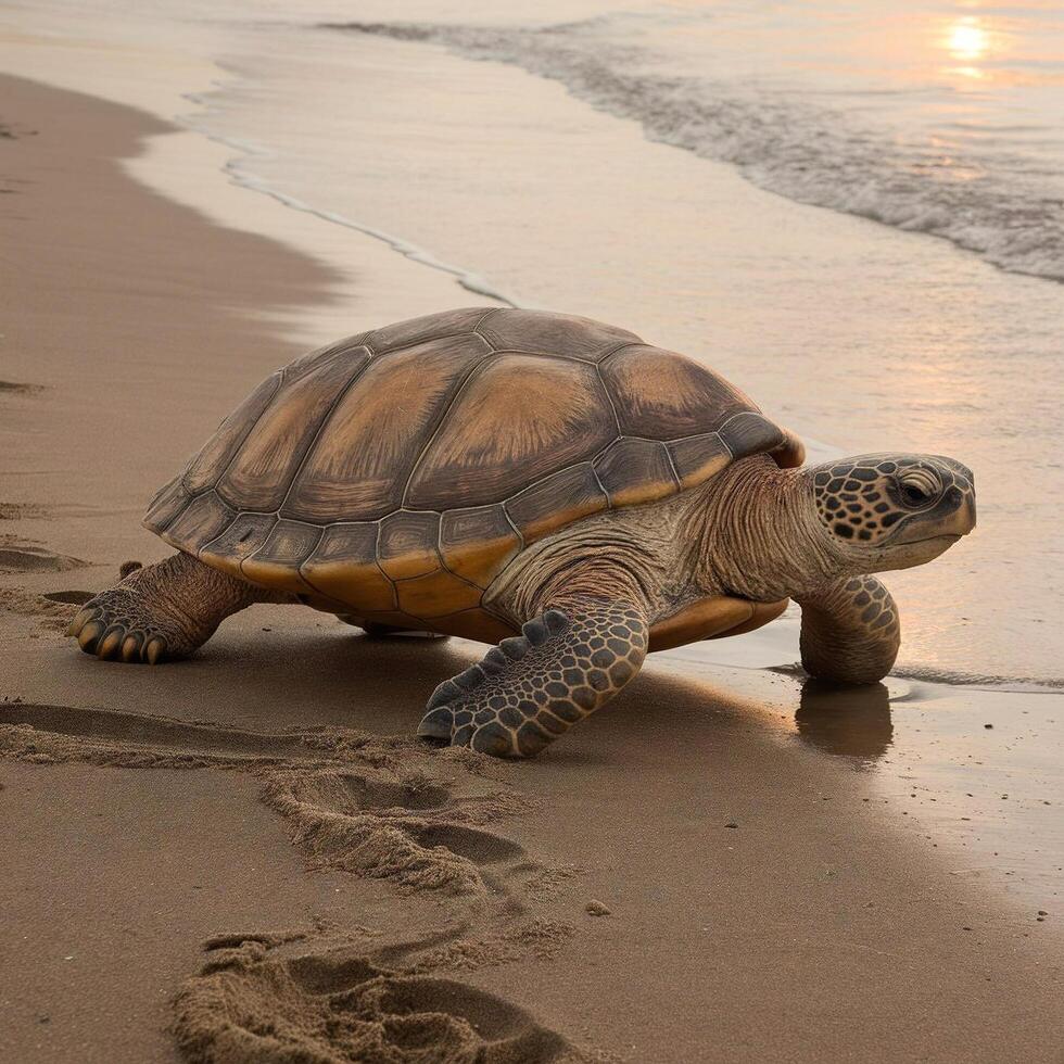 cute beach turtle photo