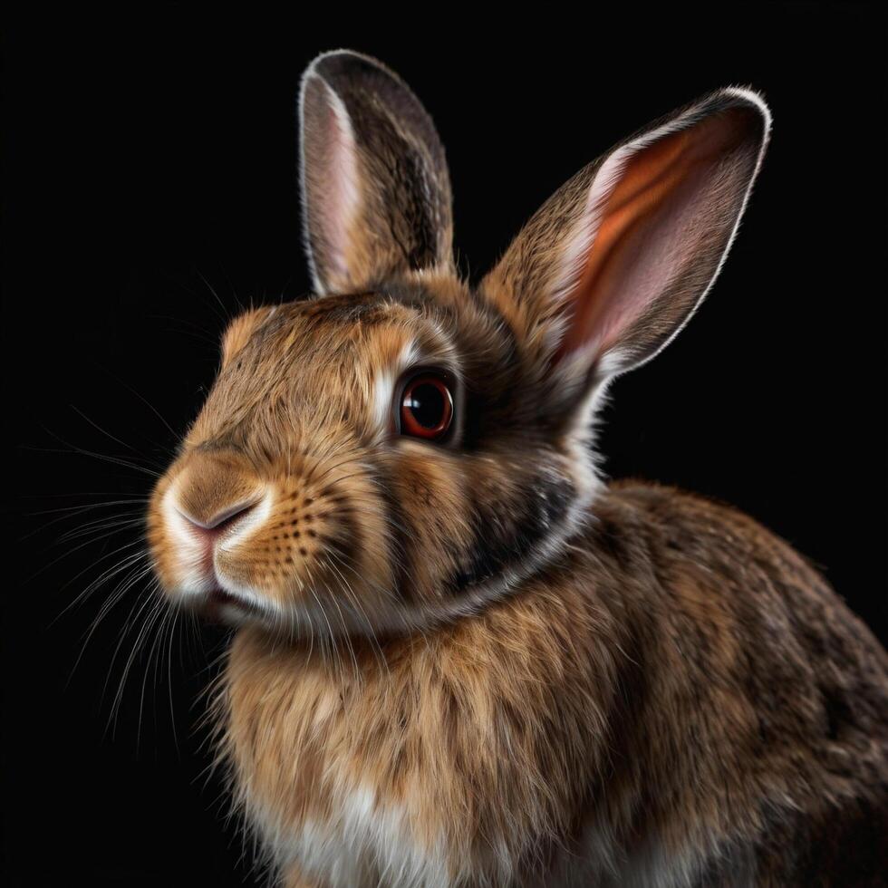black background bunny photo