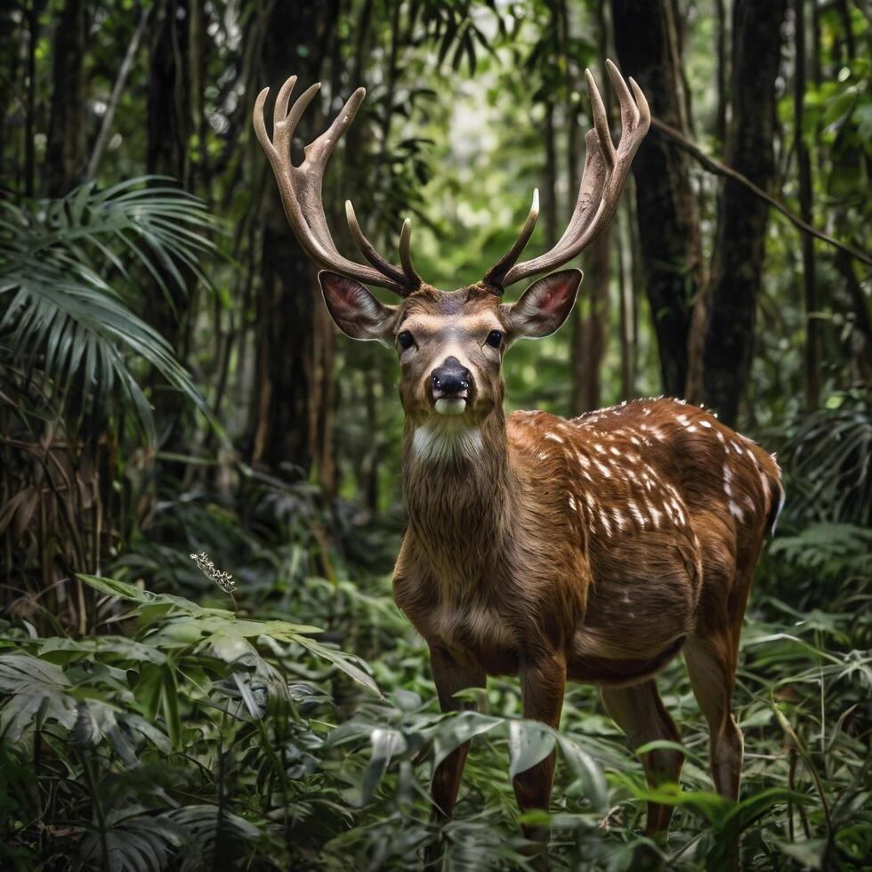 cute forest deer photo