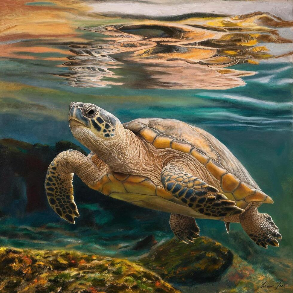 swimming paradies turtle photo