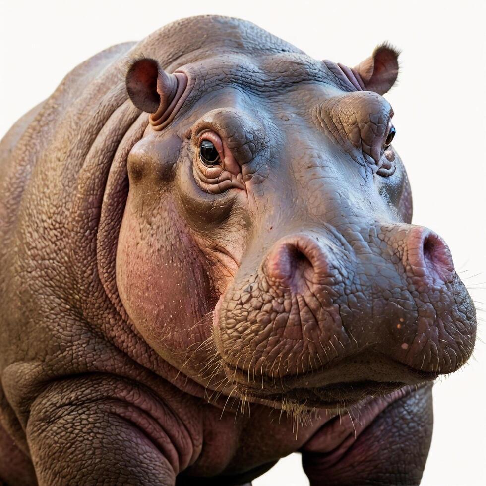 white background hippo photo
