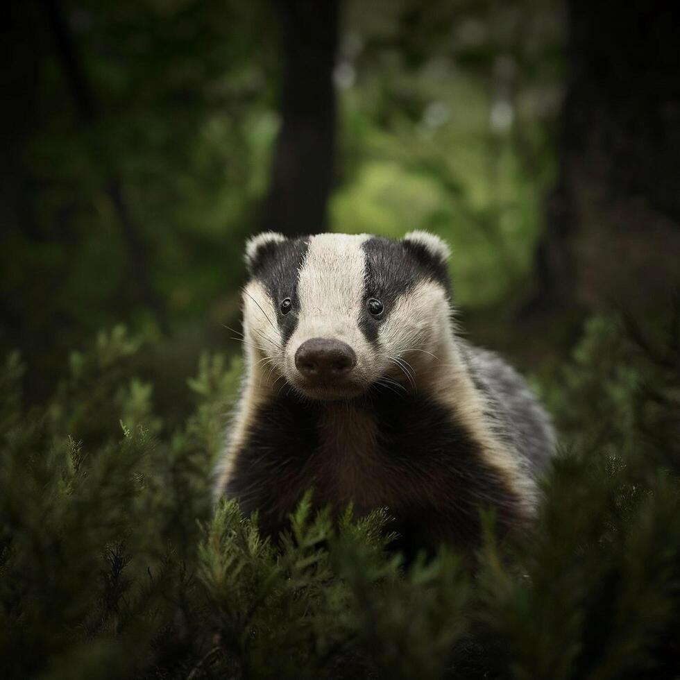 cool forest badger photo