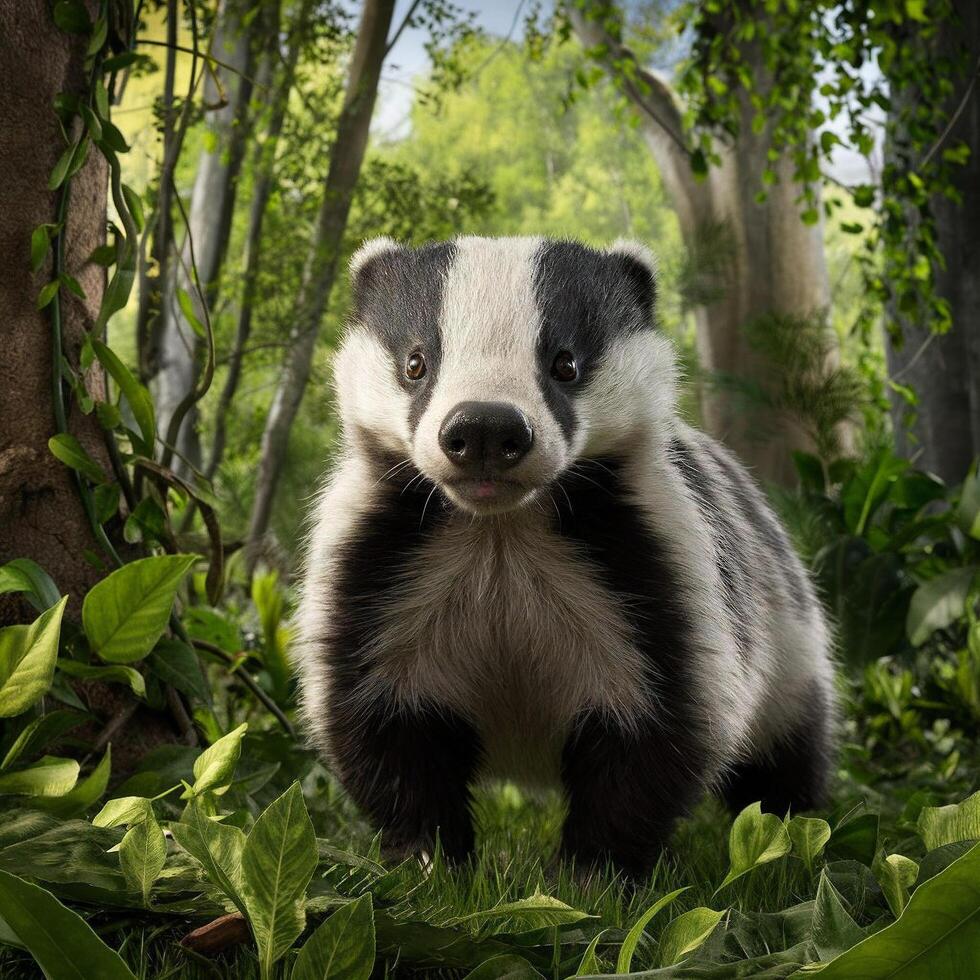 cute forest badger photo
