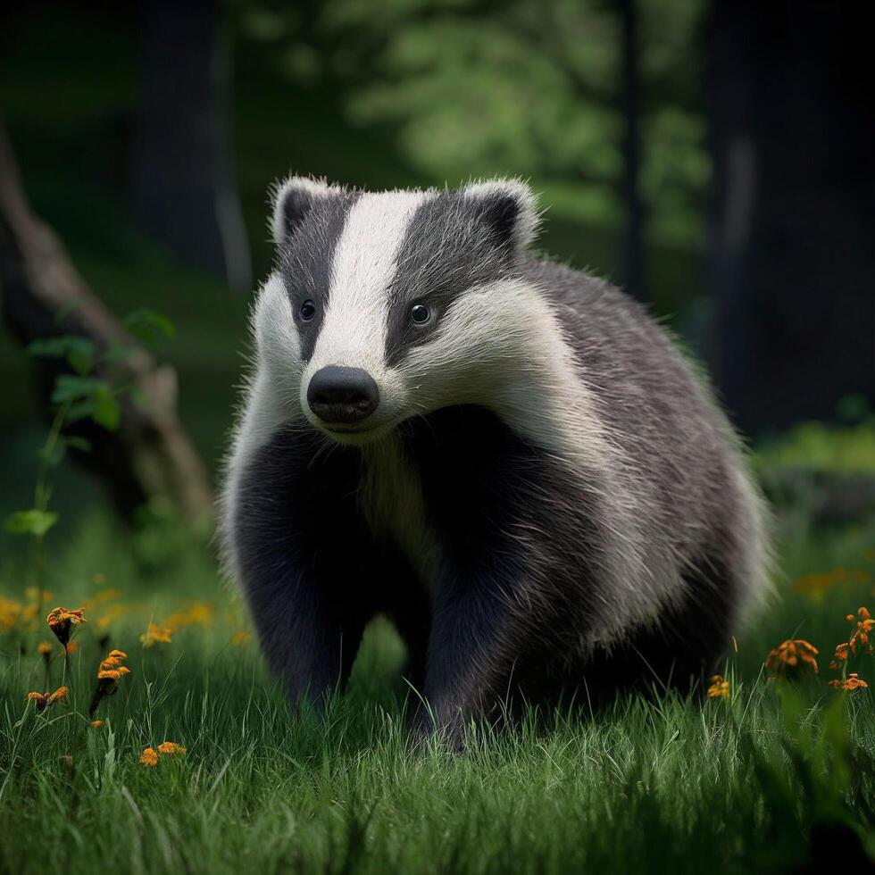 cool forest badger photo