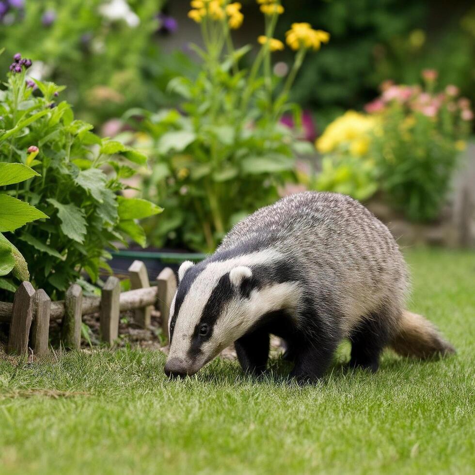 adorable garden badger photo
