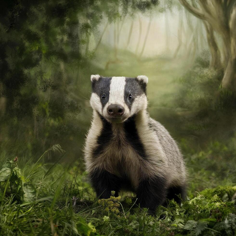 cute forest badger photo