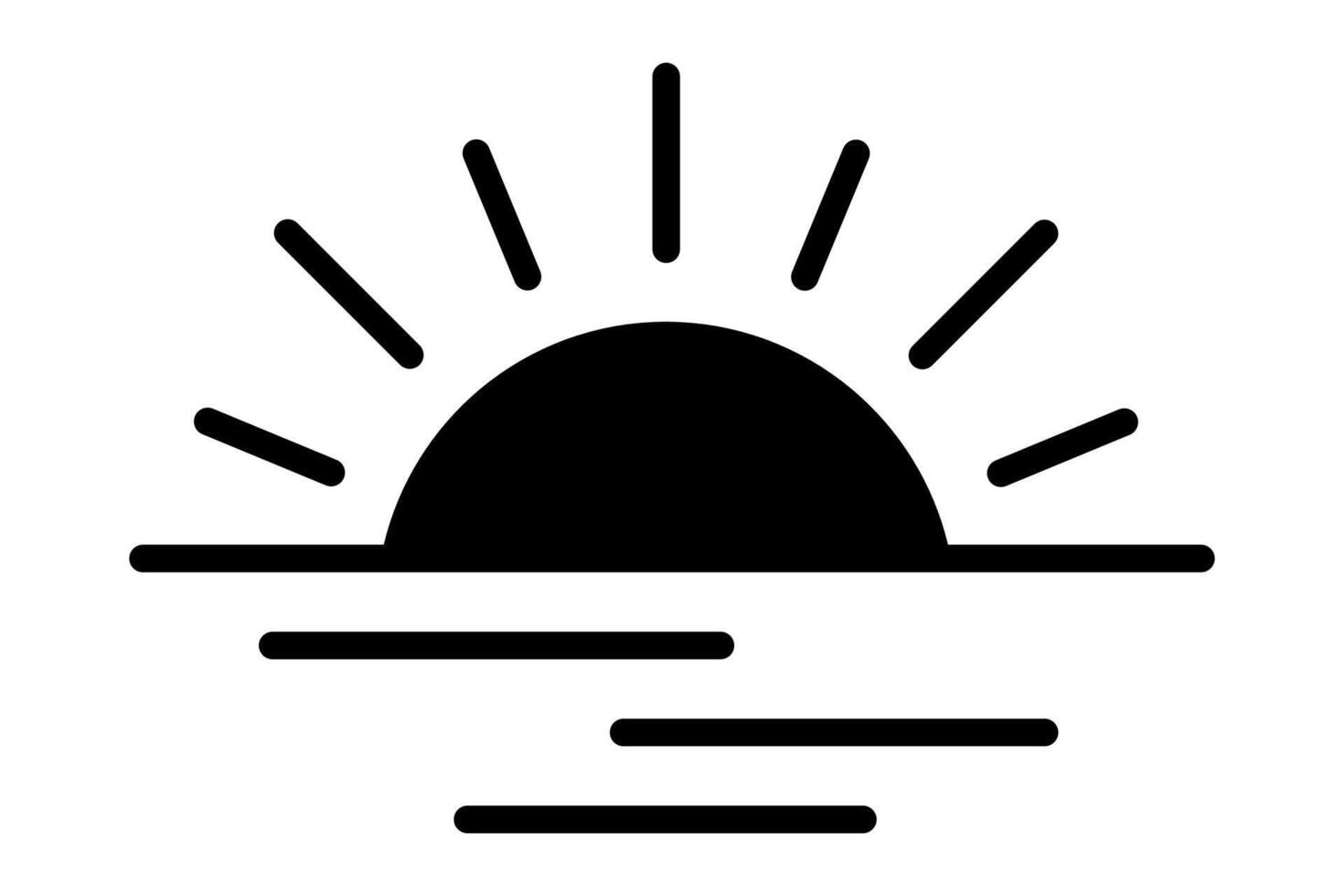 Sunset icon, sunrise icon. Sun, rise symbol. Morning icon. vector