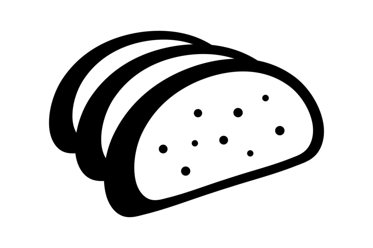 Bread icon, bread loaf and bread slices icon. vector