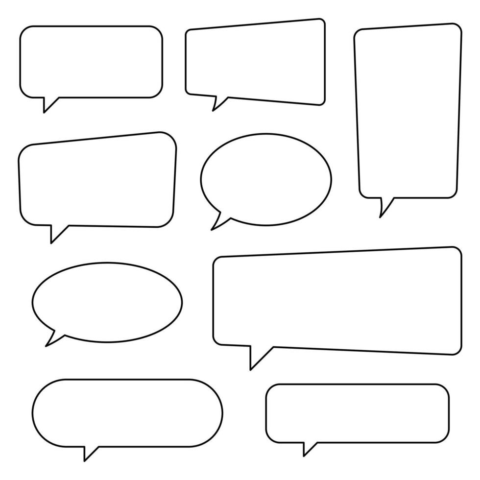 Speech bubble, speech balloon, chat bubble line art icon for apps and websites. vector