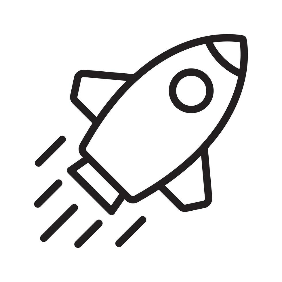 Rocket icon. Simple outline rocket sign. Rocket launched icon. vector