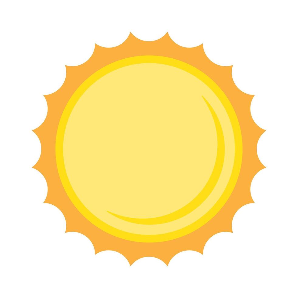 Sun icon in flat style, simple yellow sun. vector