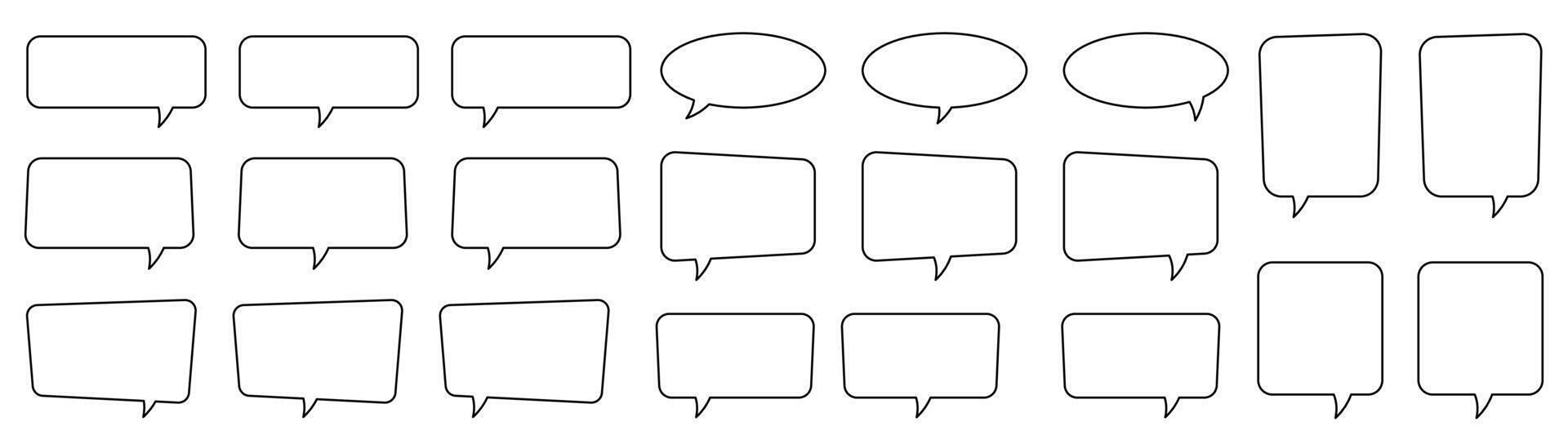 Speech bubble, speech balloon, chat bubble line art icon for apps and websites. vector