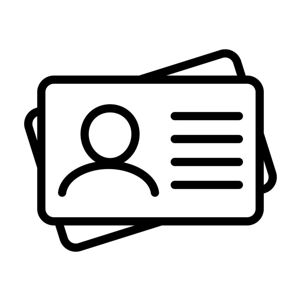 ID Card icon. Employee clerk card, driver license, Identification card, staff identification card symbol. Design for website and mobile app. vector