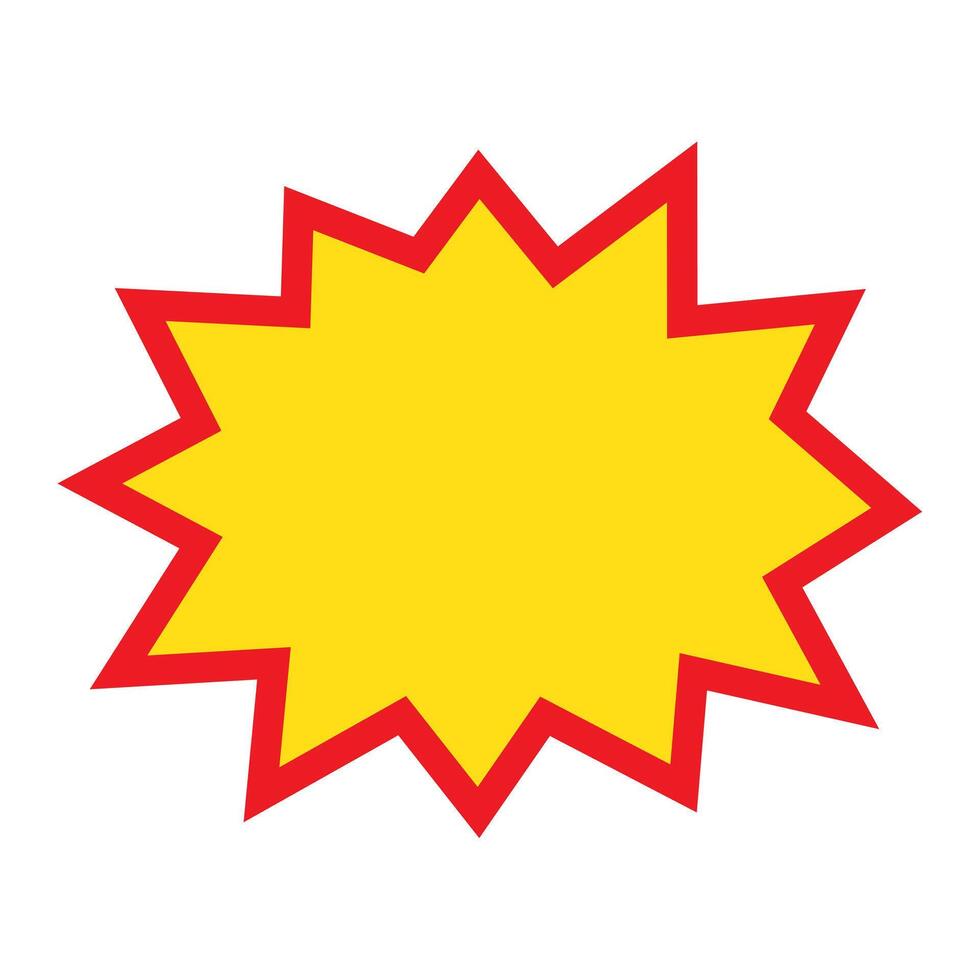 Blank sale tags. Ribbon sale banners. Red and yellow starburst stickers. Pop art funny bang bubble on white background. Cartoon comic style. vector