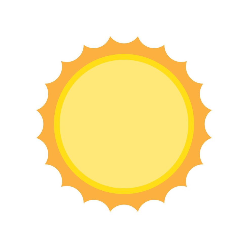 Sun icon in flat style, simple yellow sun. vector