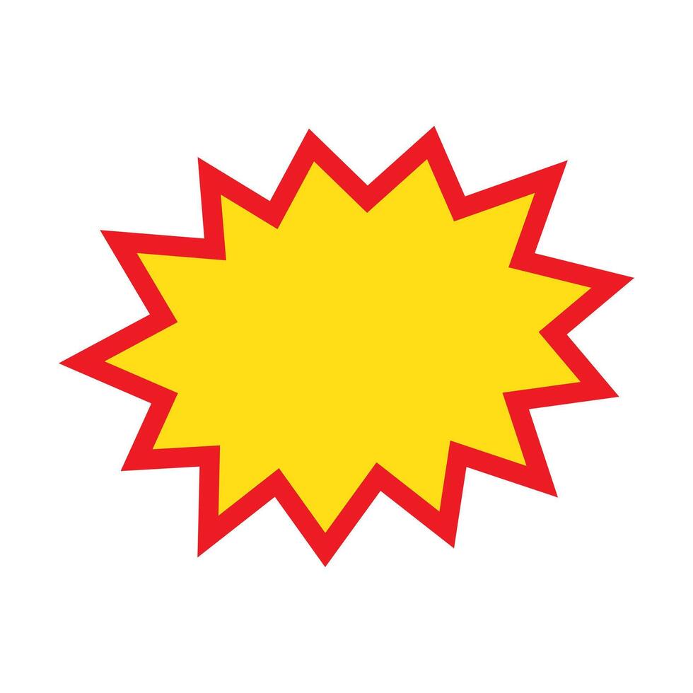 Blank sale tags. Ribbon sale banners. Red and yellow starburst stickers. Pop art funny bang bubble on white background. Cartoon comic style. vector