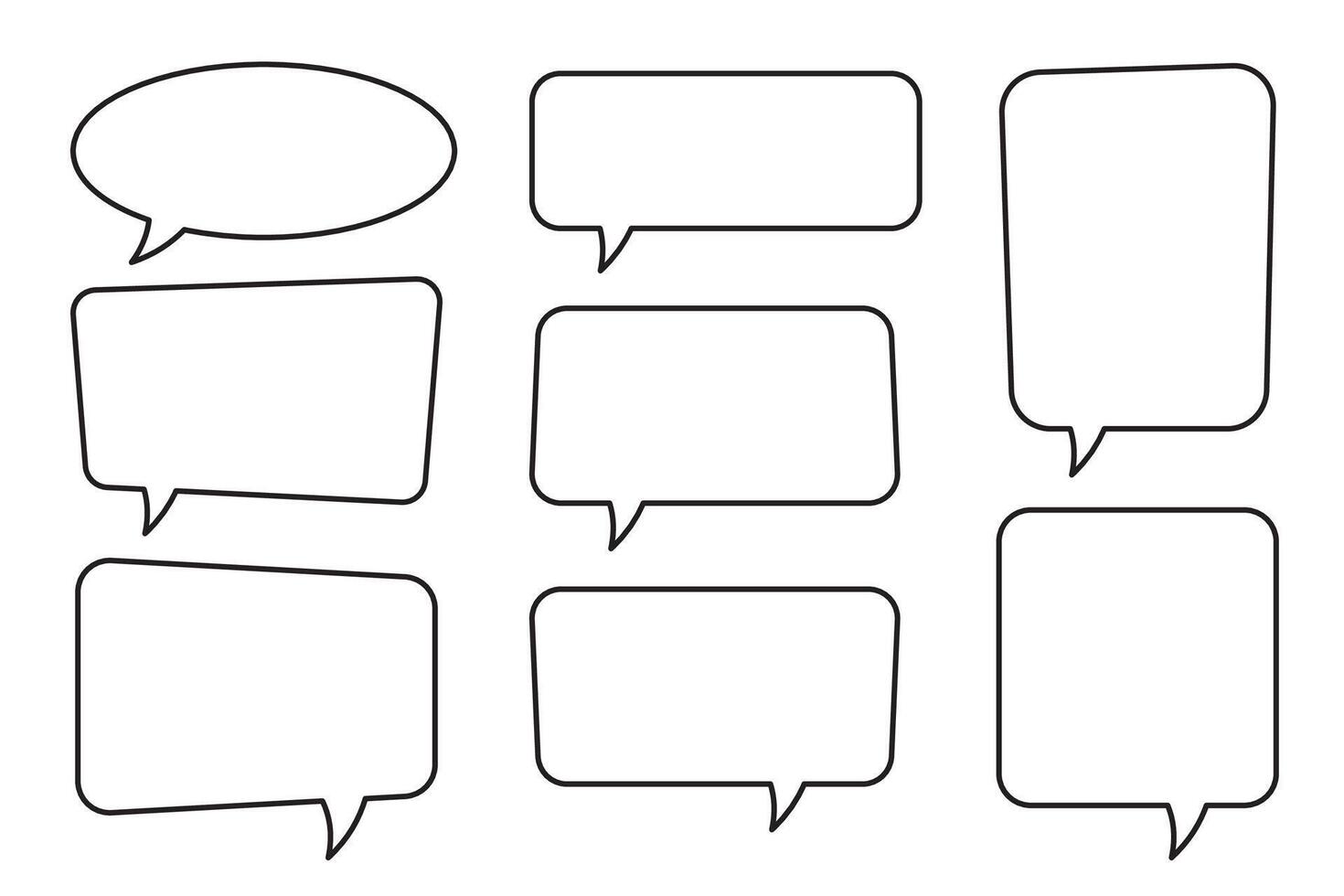Speech bubble, speech balloon, chat bubble line art icon for apps and websites. vector
