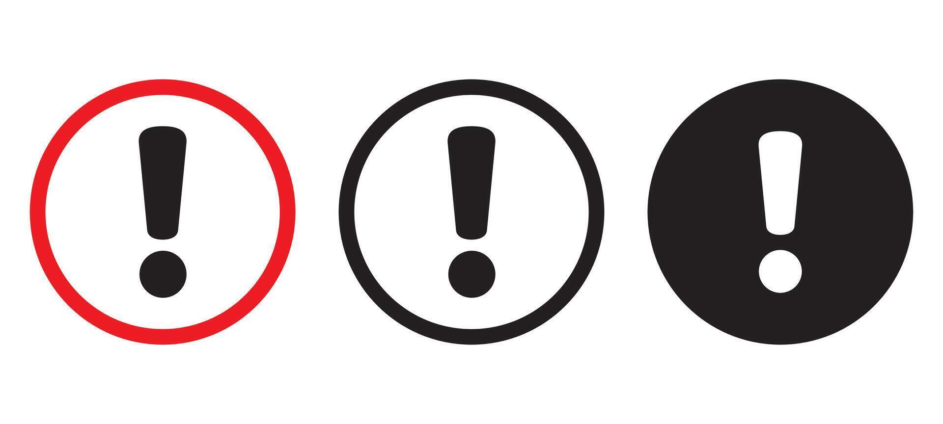 Alert icon. Warning sign and symbol. Exclamation mark in circle. vector