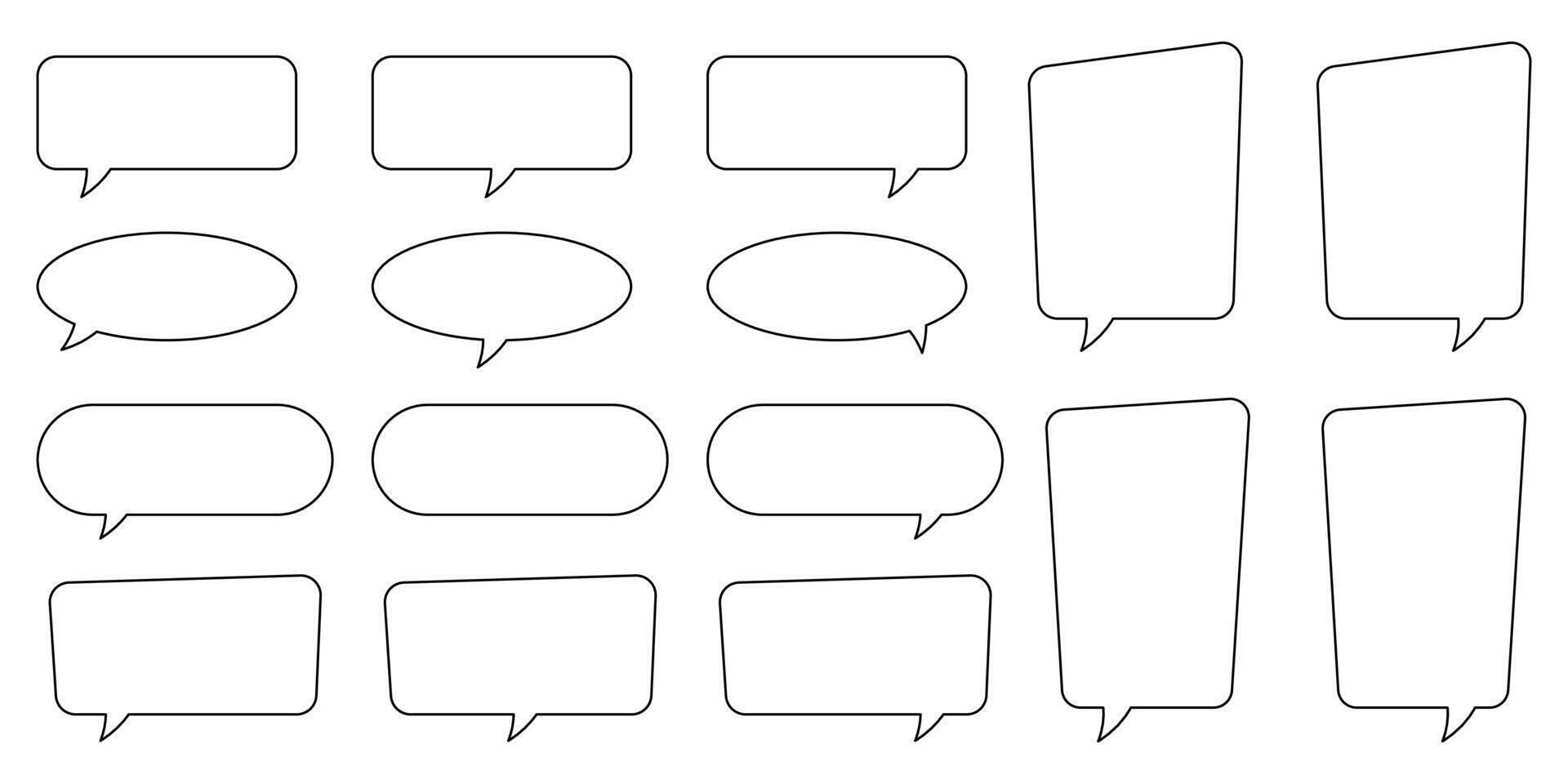 Speech bubble, speech balloon, chat bubble line art icon for apps and websites. vector