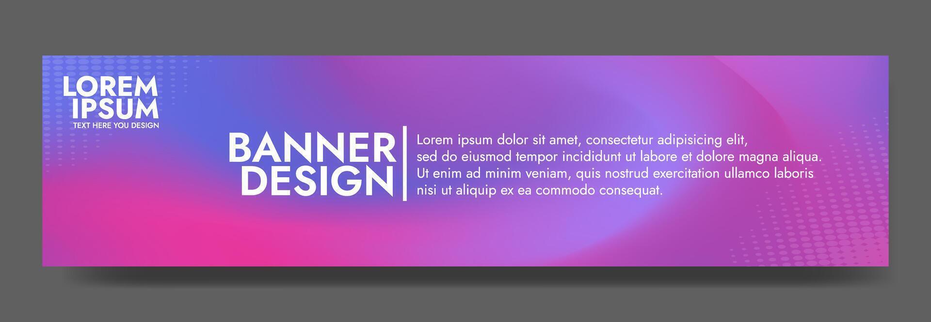 Gradient blurred banner in shades of purple blue color. Ideal for web banners, social media posts, or any design project that requires a calming backdrop vector