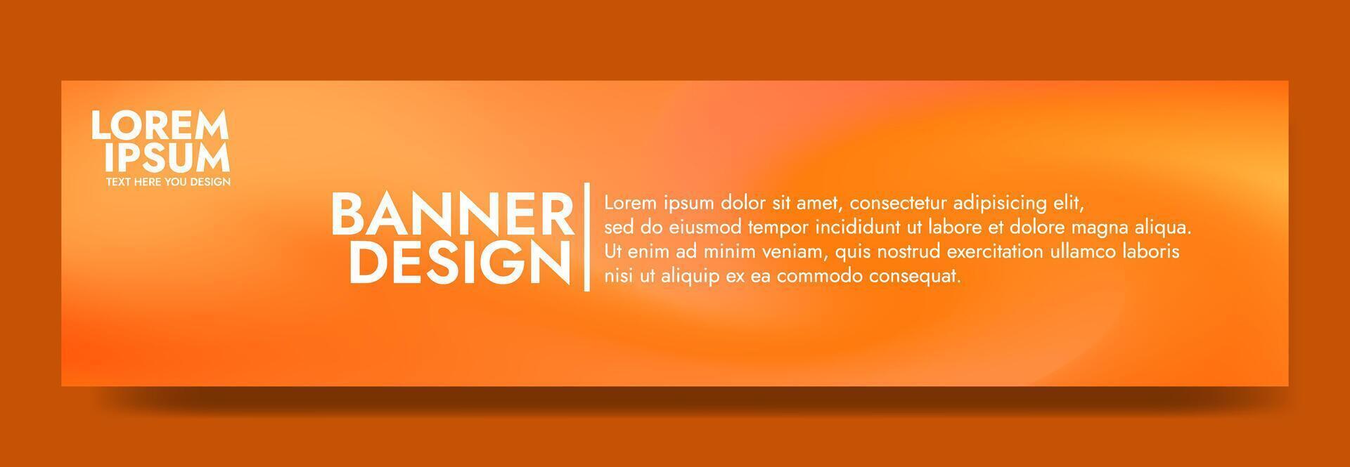 Gradient blurred banner in shades of orange color. Ideal for web banners, social media posts, or any design project that requires a calming backdrop vector