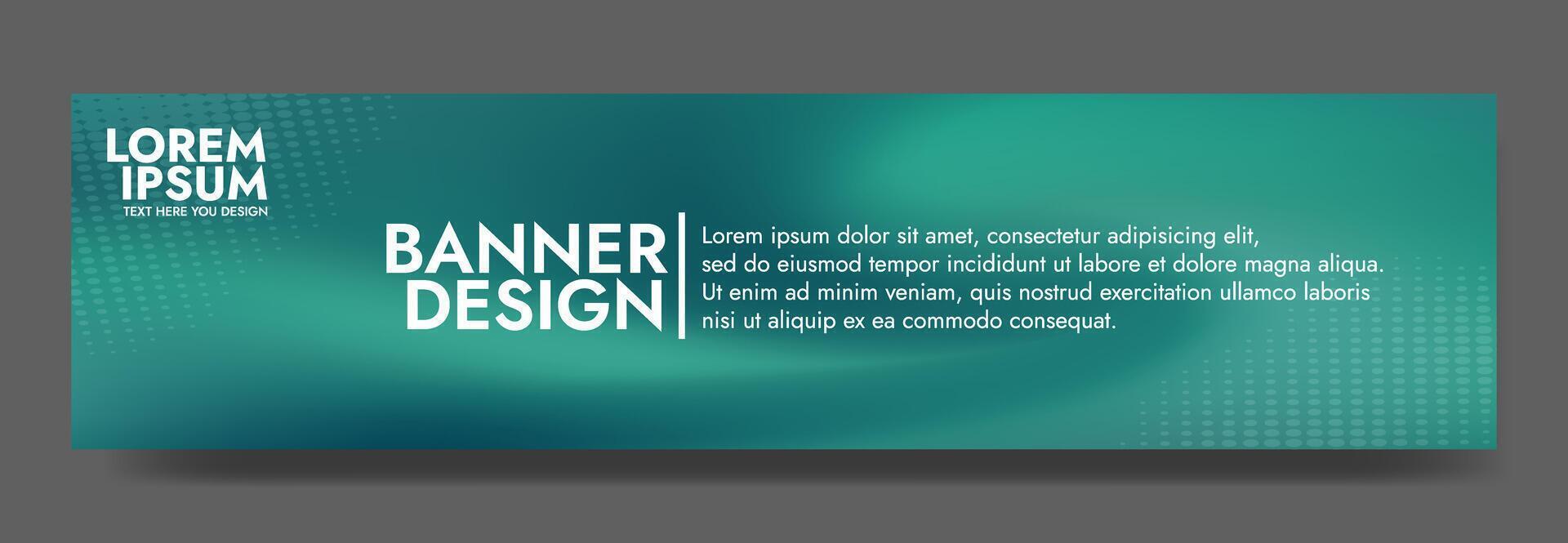Gradient blurred banner in shades of green color. Ideal for web banners, social media posts, or any design project that requires a calming backdrop vector