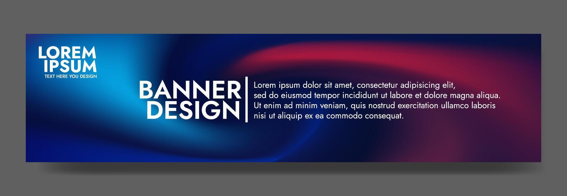 Gradient blurred banner in shades of red blue color. Ideal for web banners, social media posts, or any design project that requires a calming backdrop vector