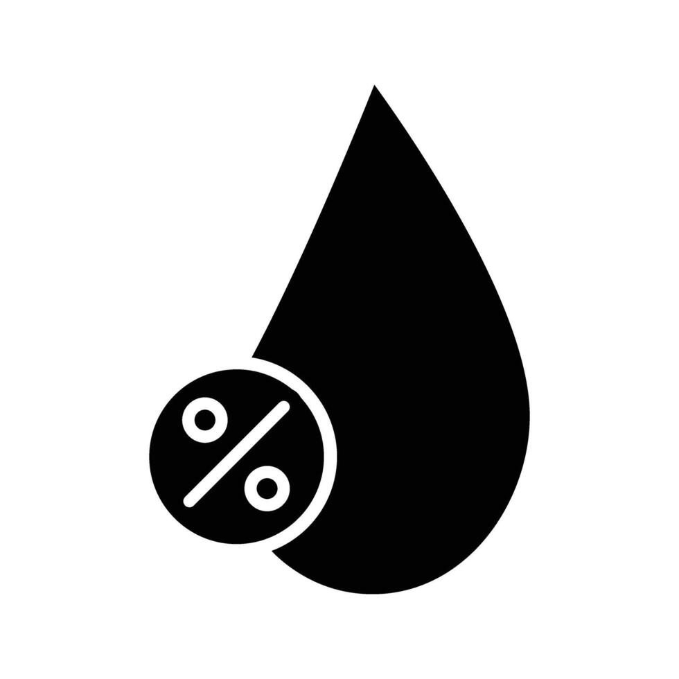 droplet of water with percent symbol illustration of humidity icon vector