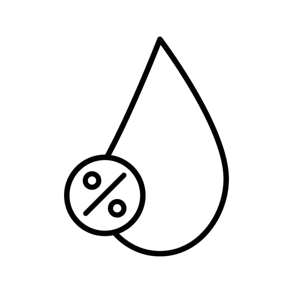 droplet of water with percent symbol illustration of humidity icon vector