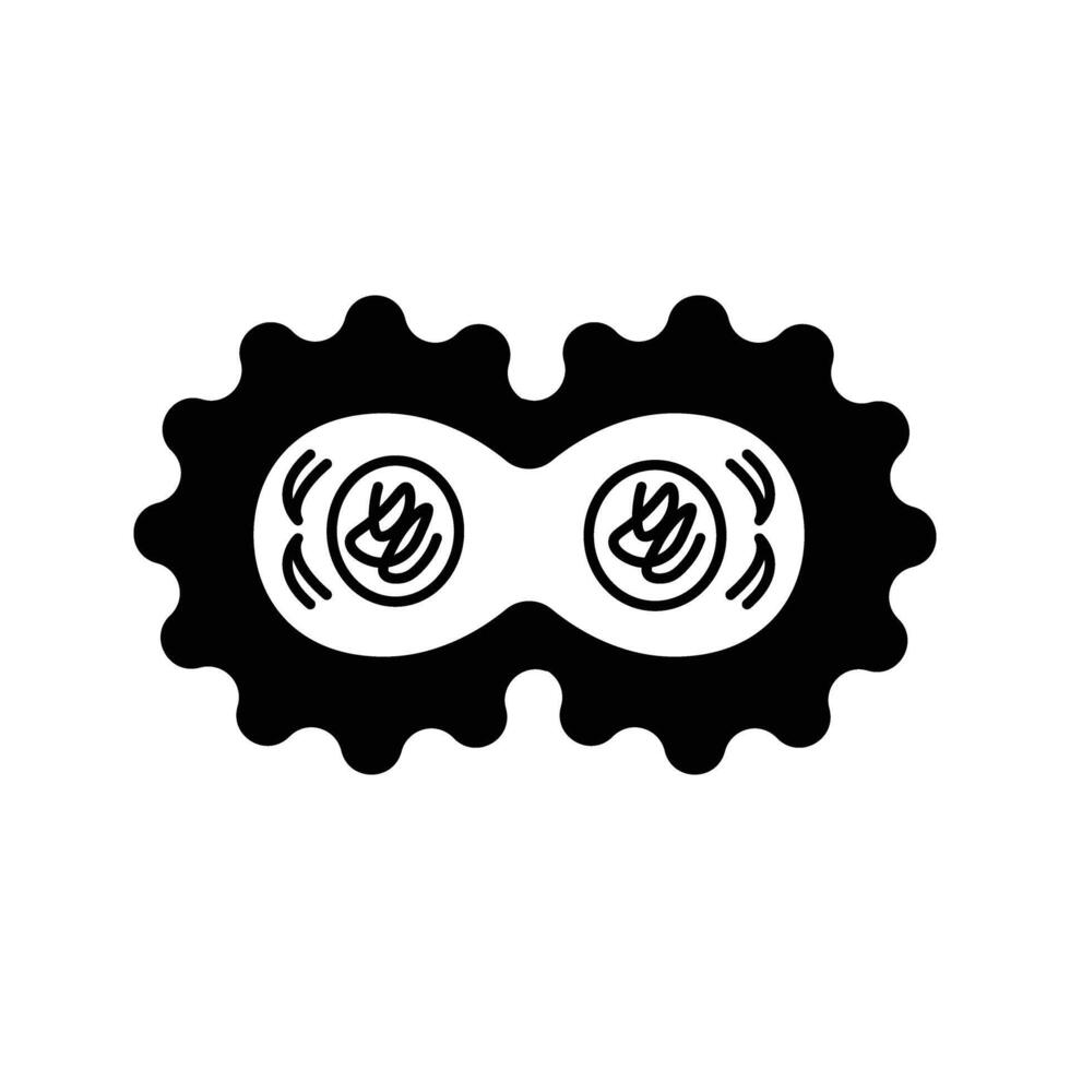 Illustration of cell division process icon vector