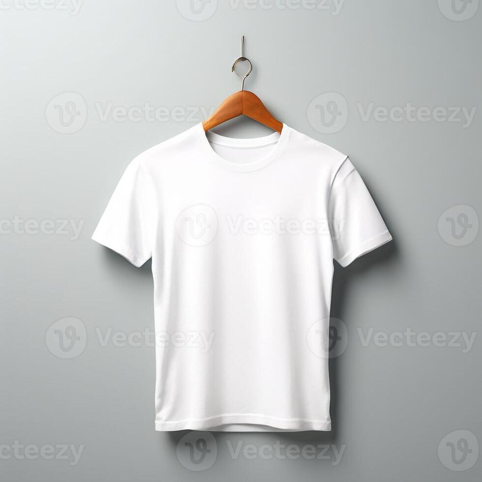 JPG White Tshirt Mockup Hung in a Hanger photo