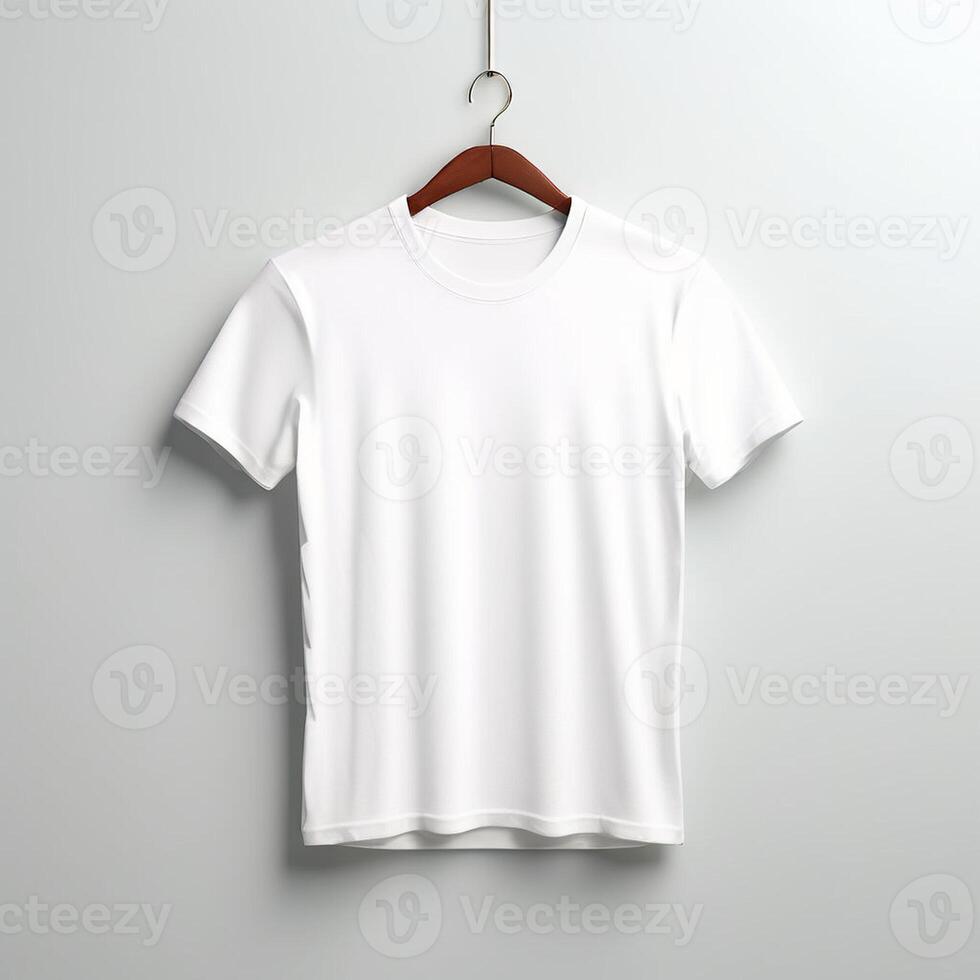 JPG White Tshirt Mockup Hung in a Hanger photo