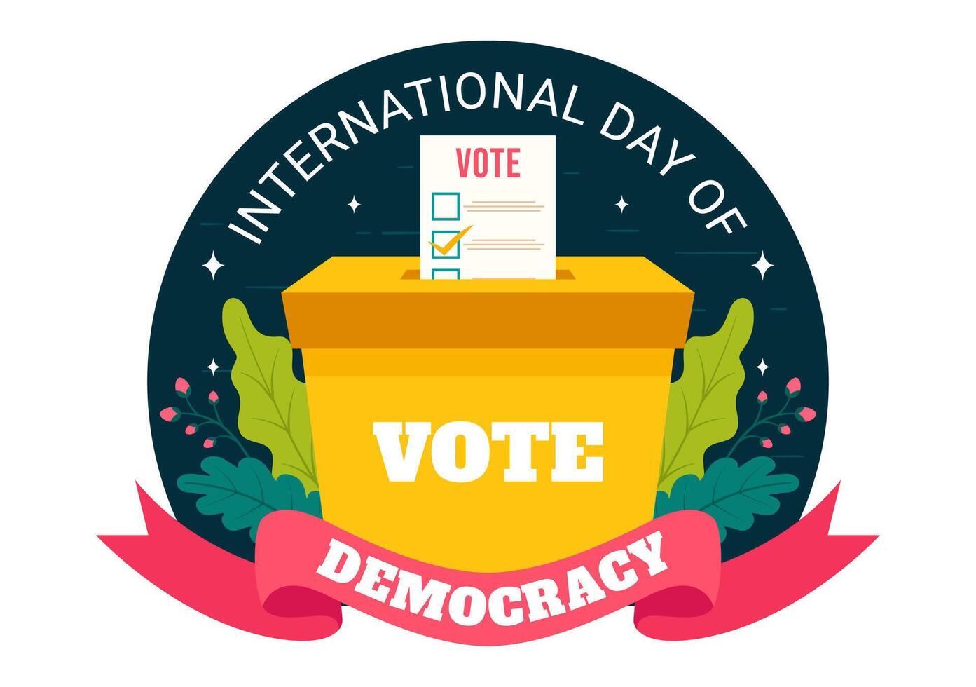 International Day of Democracy Vector Illustration on September 15 with Hands Holding Voting Papers for Resolution in a Flat Cartoon Style Background