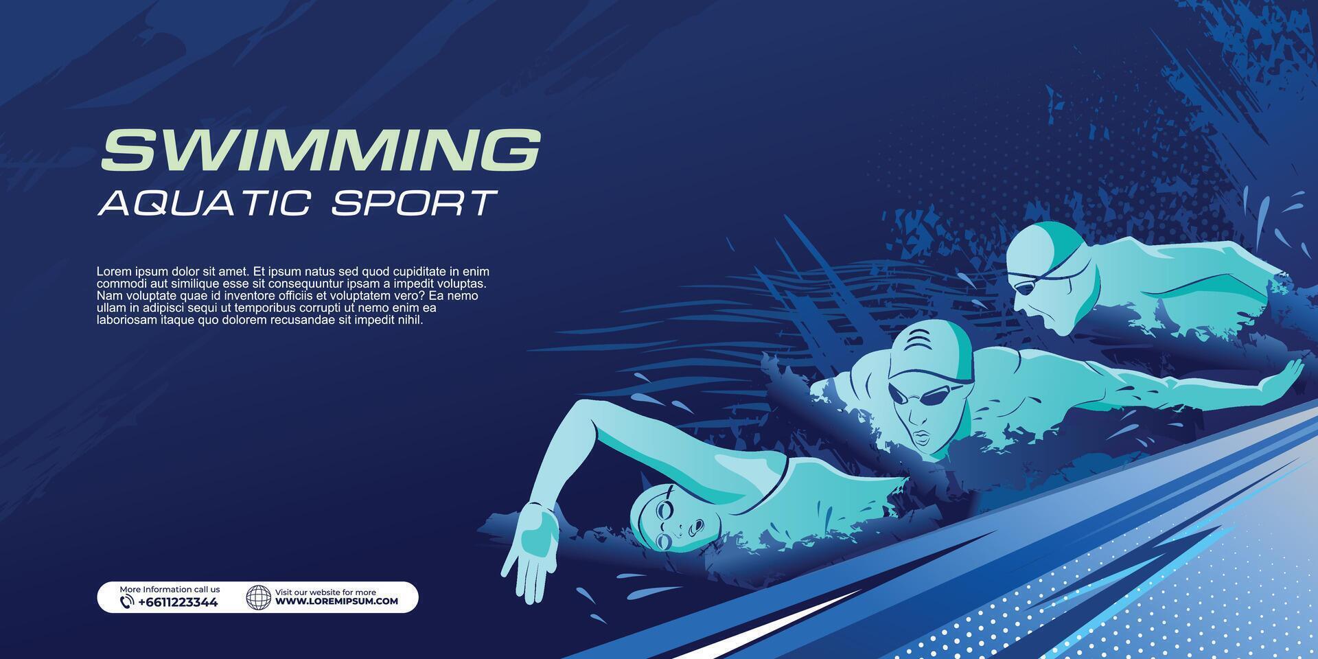 Swimming Sport Illustration . Swimming Background for banner, poster, and flyer vector