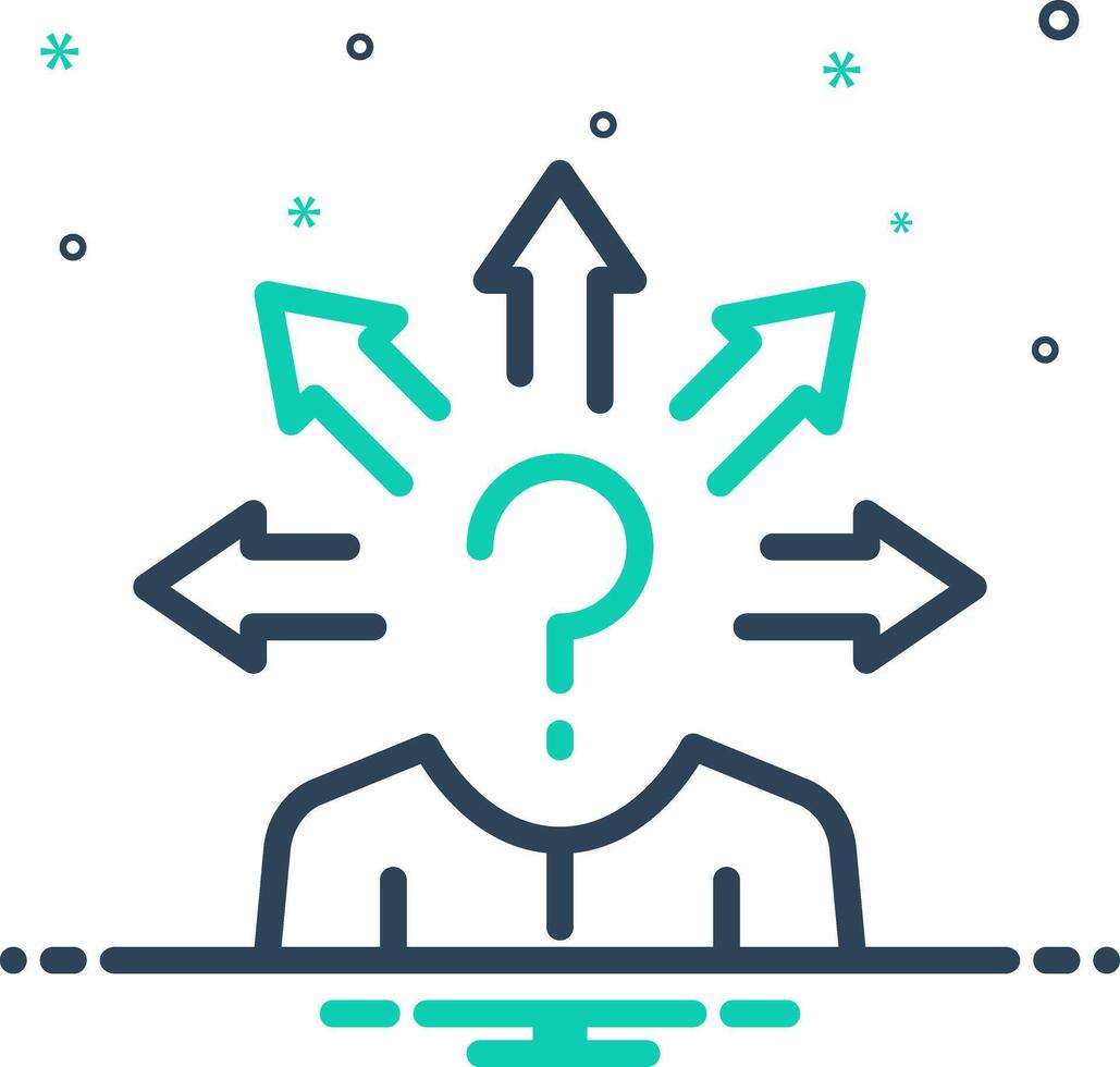 Mix icon for decision making vector