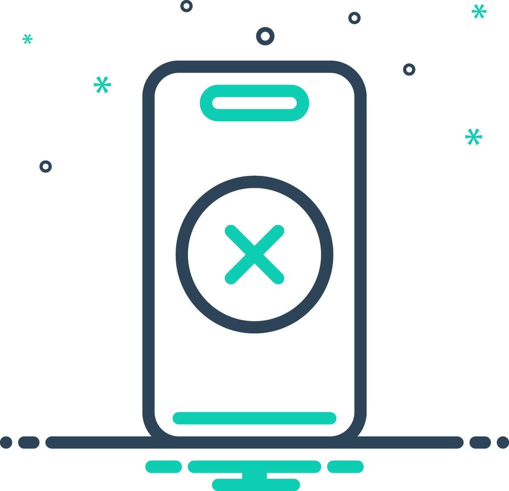 Mix icon for no phone vector