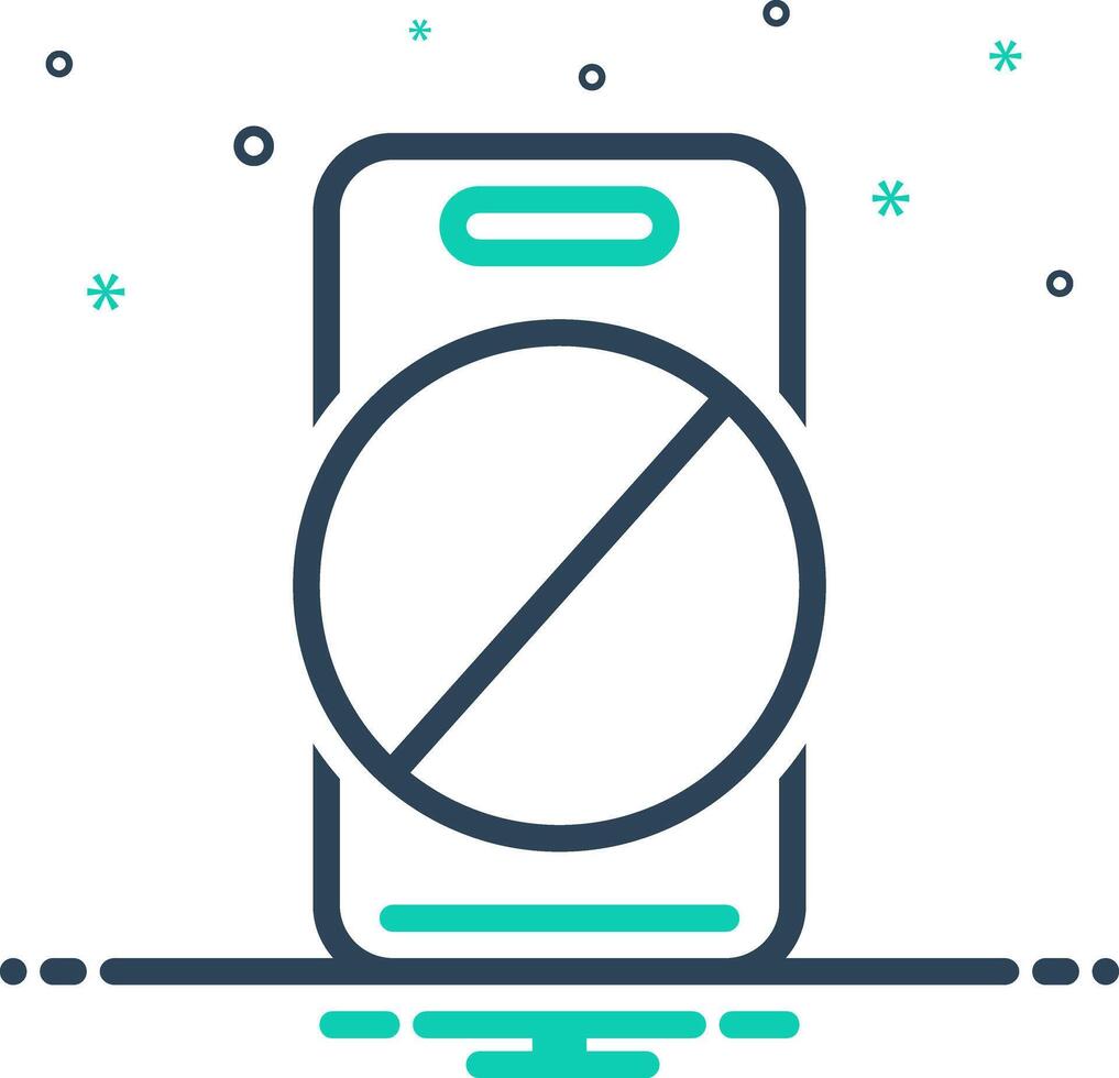 Mix icon for no phone vector