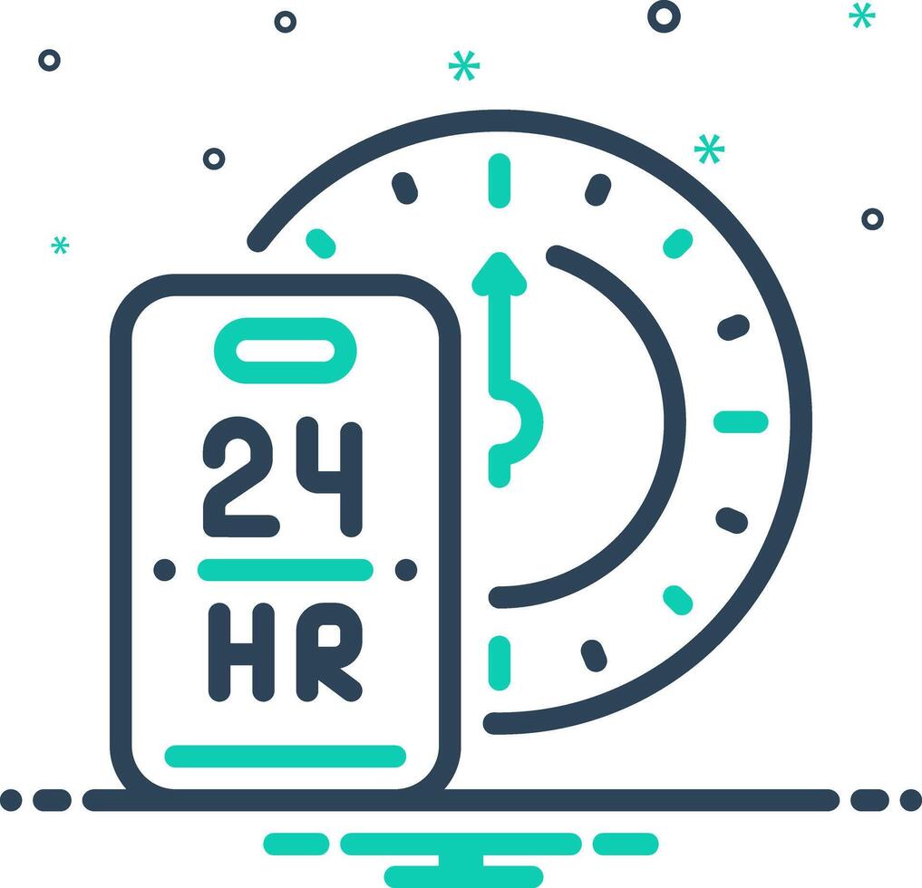 Mix icon for 24 hours vector