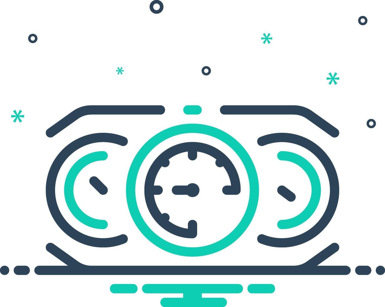 Mix icon for gauge vector