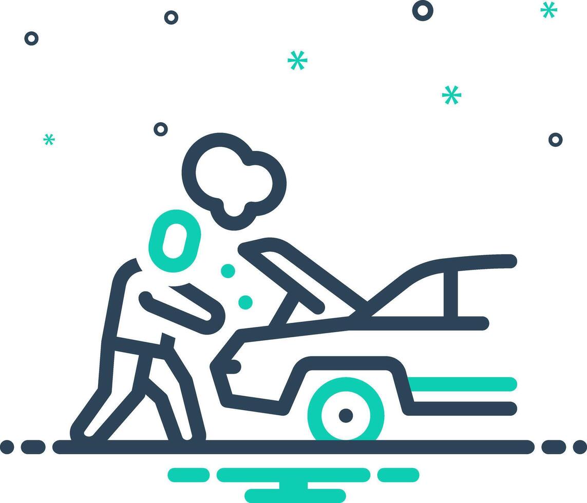 Mix icon for vehicle breakdown vector