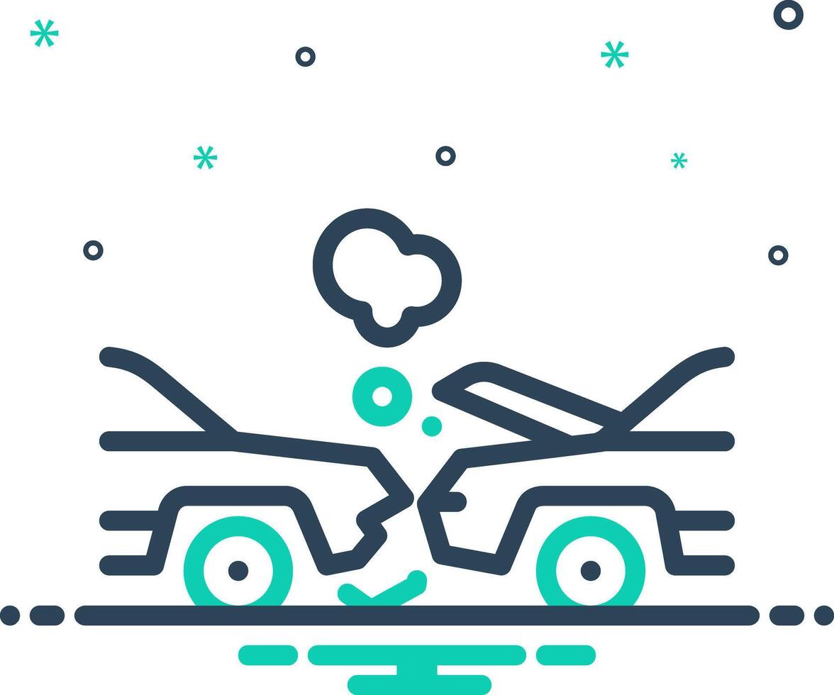 Mix icon for car accident vector