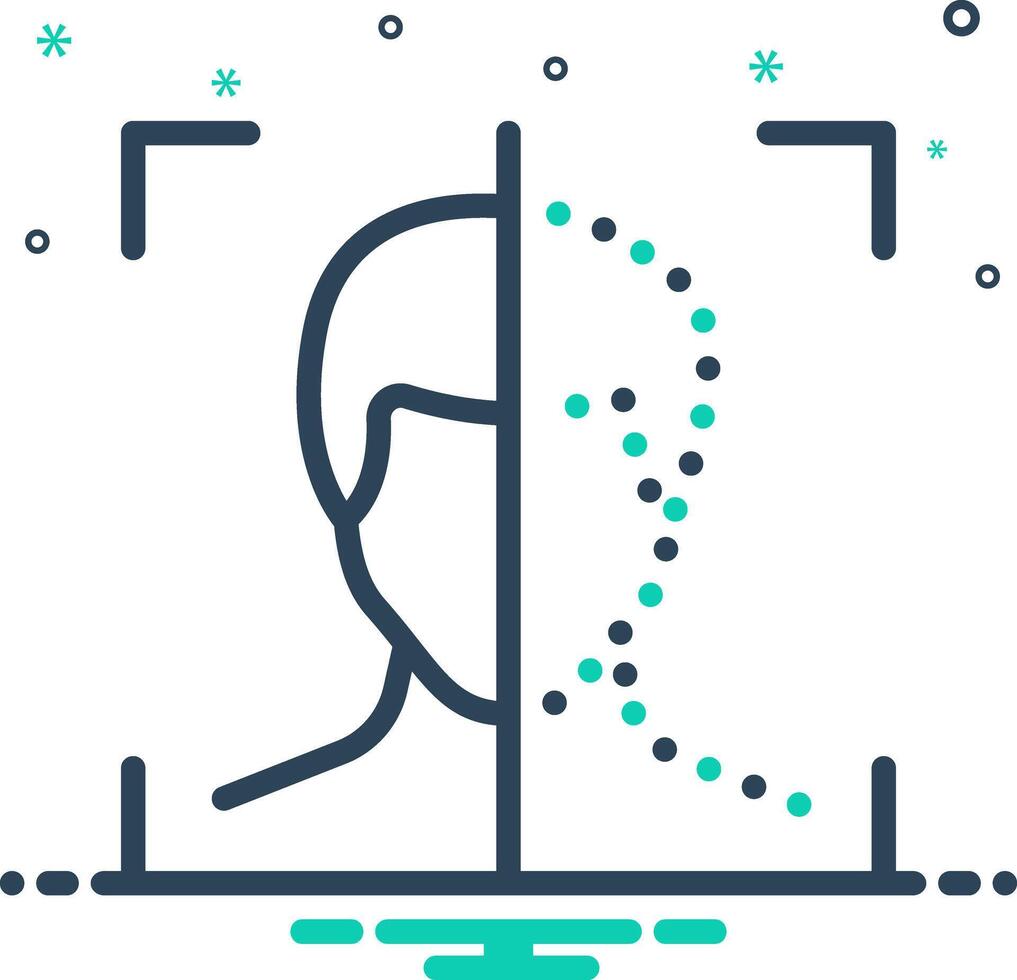 Mix icon for face detection vector