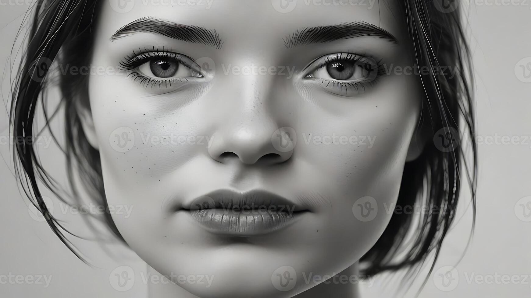 Black and white portrait. Surreal. photo