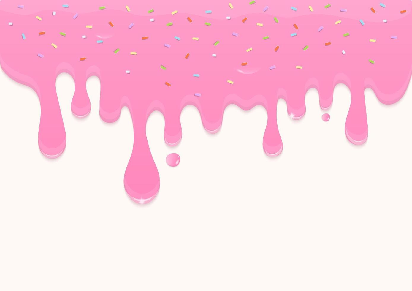 Strawberry sauce with colored sprinkles background vector